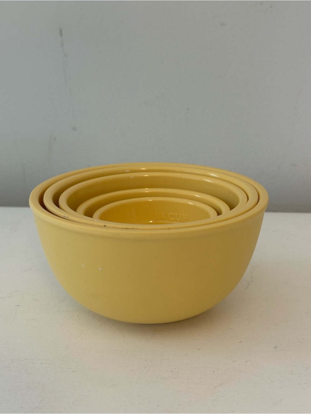 Melamine Yellow Nesting Measuring Bowls ~ 1/8C to 2C